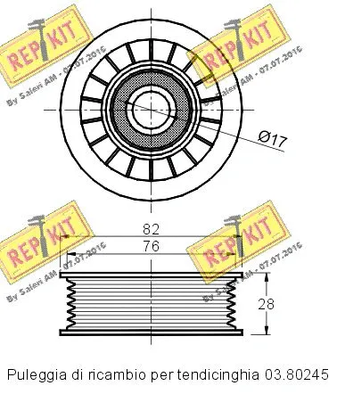 Deflection/Guide Pulley, V-ribbed belt