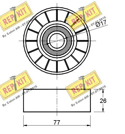 Deflection/Guide Pulley, V-ribbed belt