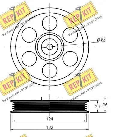 Deflection/Guide Pulley, V-ribbed belt
