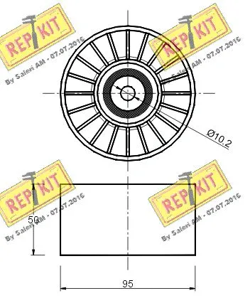 Deflection/Guide Pulley, V-ribbed belt