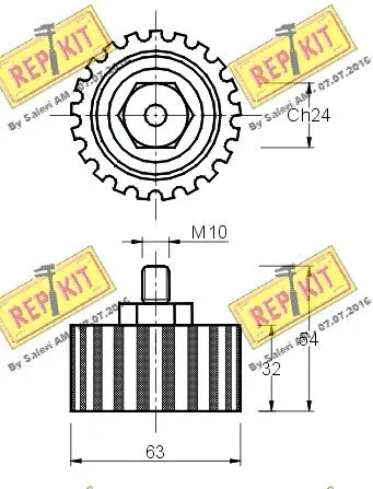 Deflection/Guide Pulley, timing belt