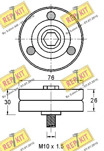 Deflection/Guide Pulley, V-ribbed belt