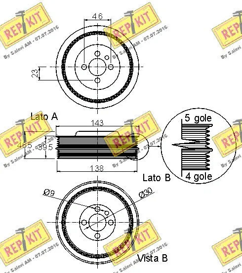 Belt Pulley, crankshaft