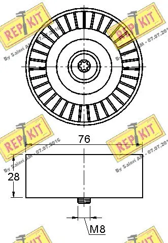 Deflection/Guide Pulley, V-ribbed belt