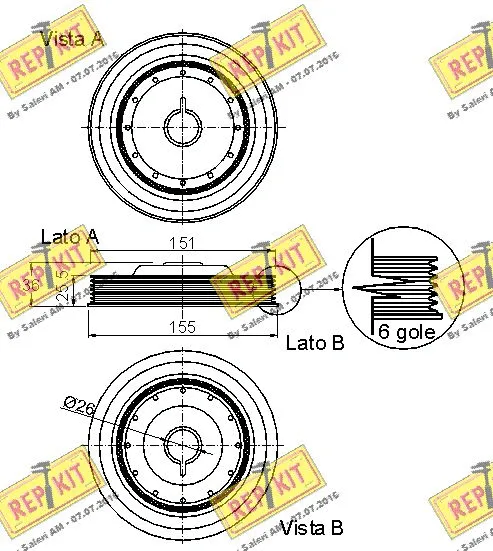 Belt Pulley, crankshaft