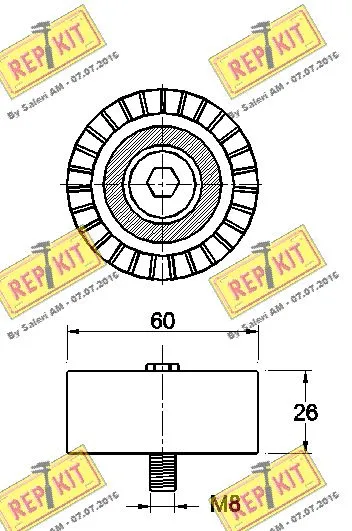 Deflection/Guide Pulley, V-ribbed belt