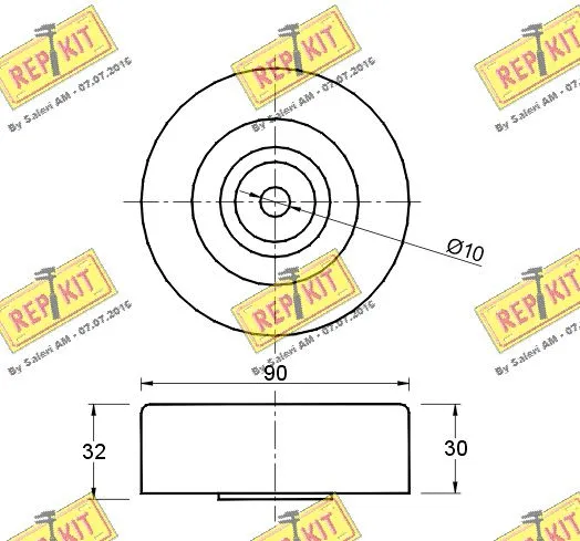 Deflection/Guide Pulley, V-ribbed belt