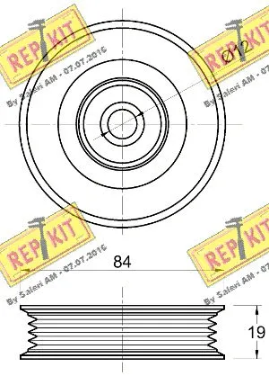 Deflection/Guide Pulley, V-ribbed belt