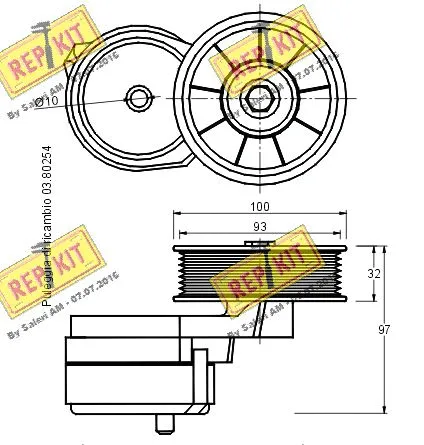 Deflection/Guide Pulley, V-ribbed belt