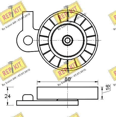 Deflection/Guide Pulley, V-ribbed belt