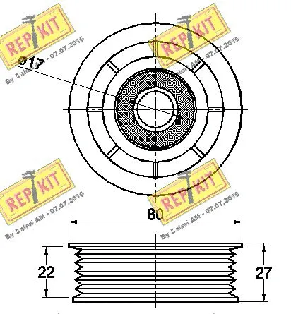 Deflection/Guide Pulley, V-ribbed belt