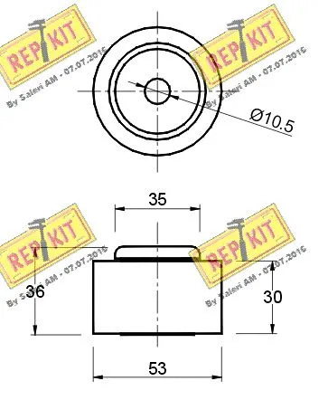 Deflection/Guide Pulley, timing belt
