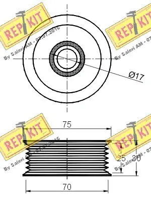 Deflection/Guide Pulley, V-ribbed belt