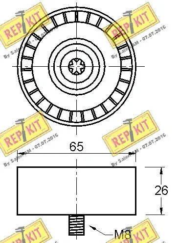 Deflection/Guide Pulley, V-ribbed belt