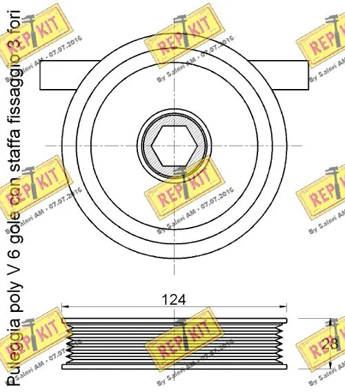 Deflection/Guide Pulley, V-ribbed belt