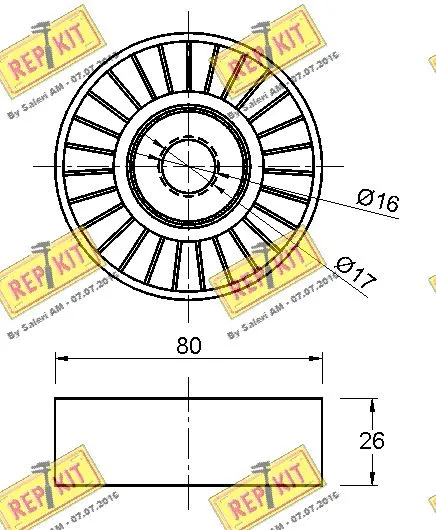 Deflection/Guide Pulley, V-ribbed belt