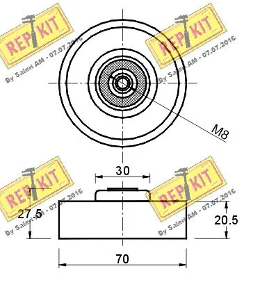 Deflection/Guide Pulley, V-ribbed belt