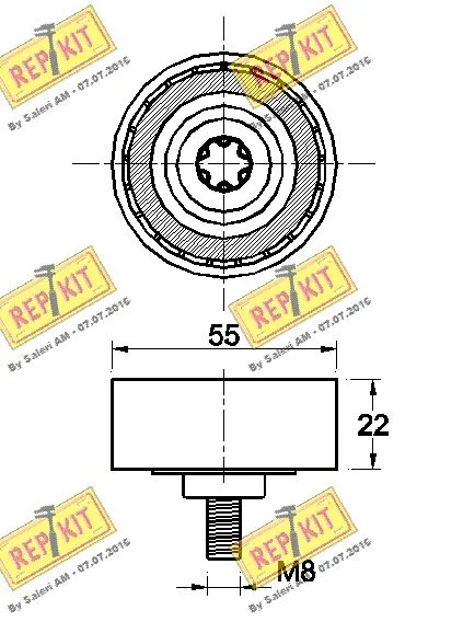 Deflection/Guide Pulley, V-ribbed belt