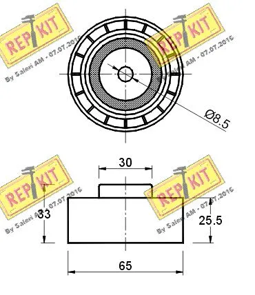 Deflection/Guide Pulley, V-ribbed belt