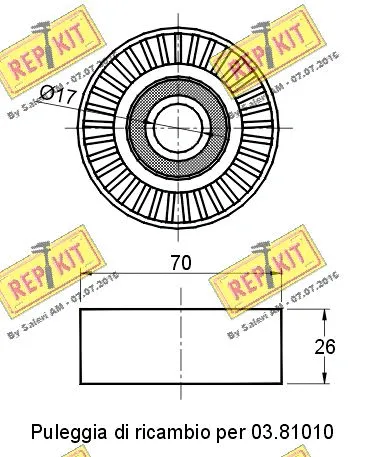 Deflection/Guide Pulley, V-ribbed belt