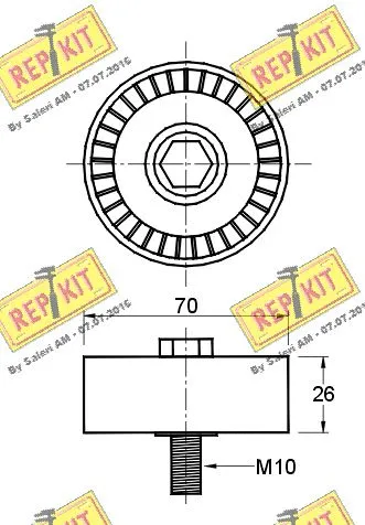 Deflection/Guide Pulley, V-ribbed belt