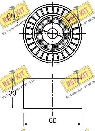 Deflection/Guide Pulley, V-ribbed belt