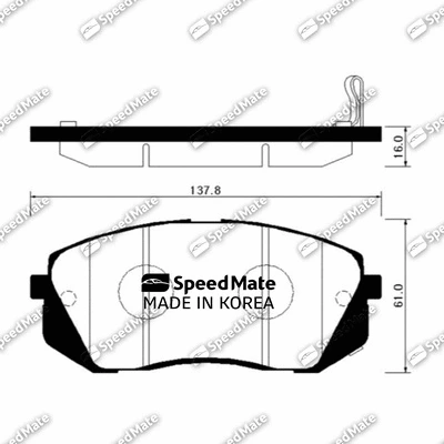 Brake Pad Set, disc brake (SM-BPH037)