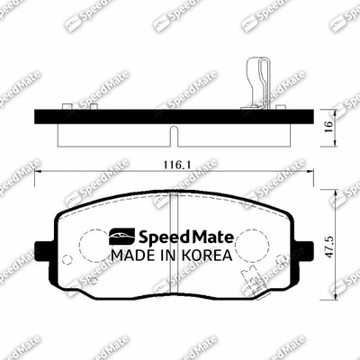 Brake Pad Set, disc brake (SM-BPK027)