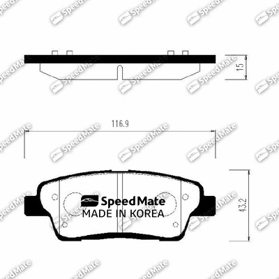 Brake Pad Set, disc brake (SM-BPK042)