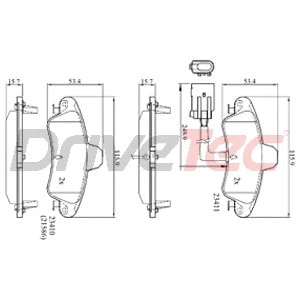 Brake Pad Set, disc brake (DPAD1683)