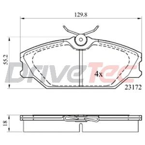 Brake Pad Set, disc brake (DPAD1744)