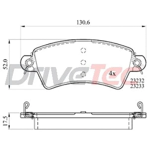 Brake Pad Set, disc brake (DPAD1517)