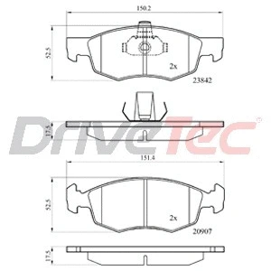 Brake Pad Set, disc brake (DPAD1796)