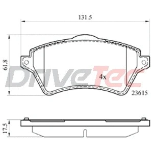 Brake Pad Set, disc brake (DPAD1652)