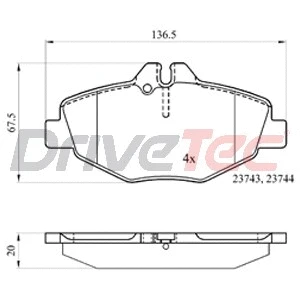 Brake Pad Set, disc brake (DPAD1791)