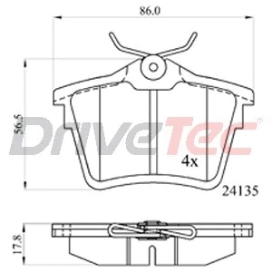 Brake Pad Set, disc brake (DPAD1892)