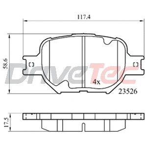 Brake Pad Set, disc brake (DPAD1804)