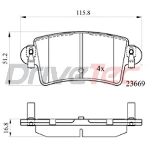 Brake Pad Set, disc brake (DPAD1747)