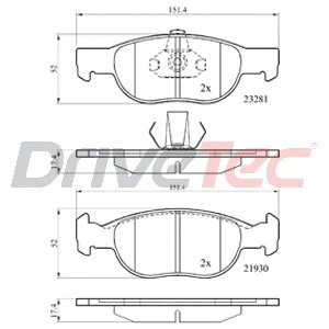 Brake Pad Set, disc brake (DPAD1474)
