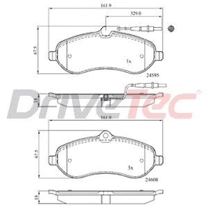Brake Pad Set, disc brake (DPAD1995)
