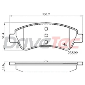 Brake Pad Set, disc brake (DPAD1727)