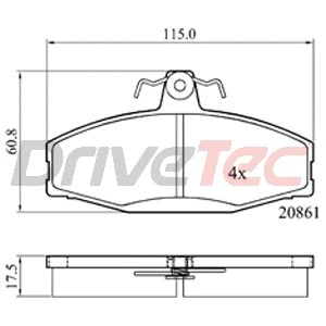 Brake Pad Set, disc brake (DPAD1429)