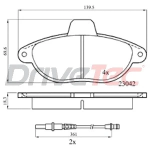 Brake Pad Set, disc brake (DPAD1592)