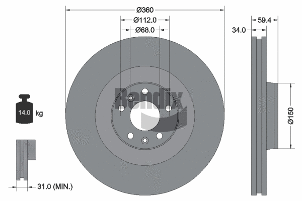 Brake Disc (BDS1734)
