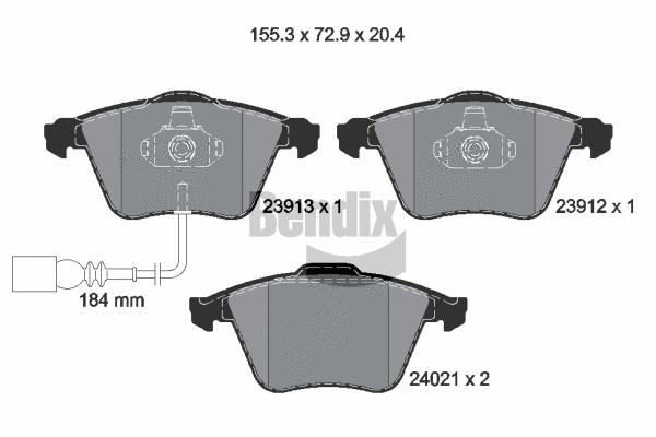 Brake Pad Set, disc brake (BPD1537)