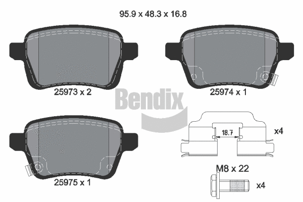 Brake Pad Set, disc brake (BPD1394)