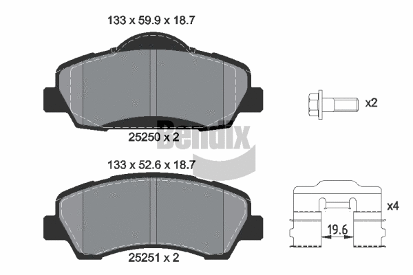 Brake Pad Set, disc brake (BPD1262)