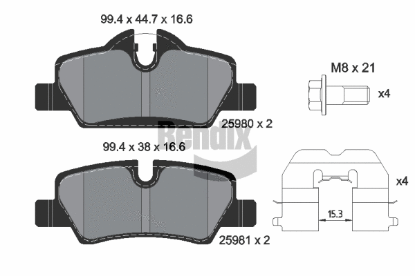 Brake Pad Set, disc brake (BPD1118)