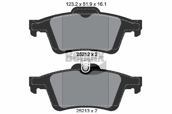 Brake Pad Set, disc brake (BPD1044)