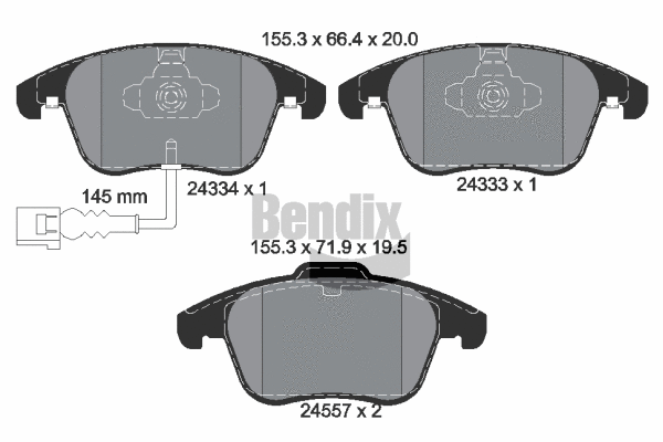 Brake Pad Set, disc brake (BPD1528)
